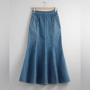 & OTHER STORIES Pleated Denim Maxi Skirt
